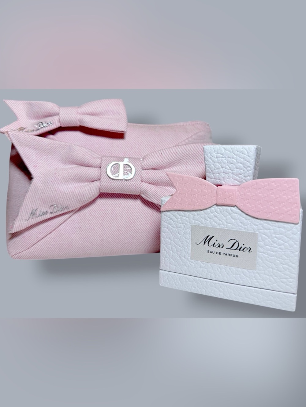Miss Dior Pink Bow Pouch, Bow Bag Charm & Mini Miss Dior in keepsake box